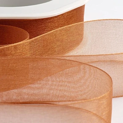 Afbeelding van Italian Options Organza lint 25 mm x 20 m abrikoos spice