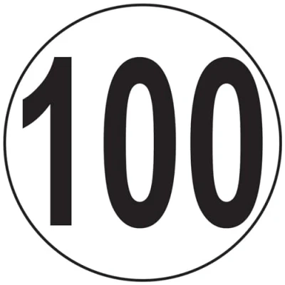 Afbeelding van Sticker Macaron snelheidsbegrenzing bussen tractor gewicht zware schijf vrachtwagen 100 km/u zelfklevend 20 cm diameter