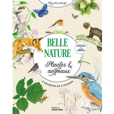 Image de Belle nature, plantes &amp; animaux, à colorier ou peindre