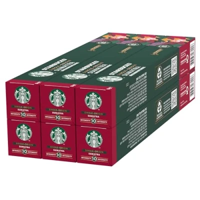 Afbeelding van STARBUCKS Single Origin Sumatra by Nespresso, bruine roostering, koffiecapsules 6 x 10 (60 capsules)