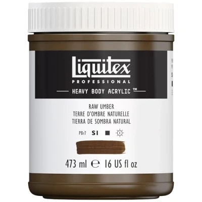 Afbeelding van Liquitex 4412331 Professional Heavy Body acrylverf in kunstenaarskwaliteit met uitstekende lichtechtheid en boterachtige consistentie, 473 ml pot natuurlijke Umbra