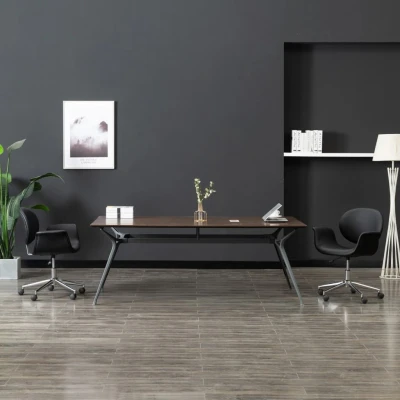 Afbeelding van Eetkamerstoelen draaibaar 2 st kunstleer zwart