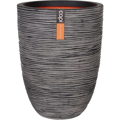 Afbeelding van Bloempot Nature Rib elegant laag 46x58 cm antraciet KOFZ783