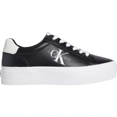 Afbeelding van Calvin Klein Jeans Flatform Laceup Sneakers laag, Dames, Maat: 40, Black/bright white Leer