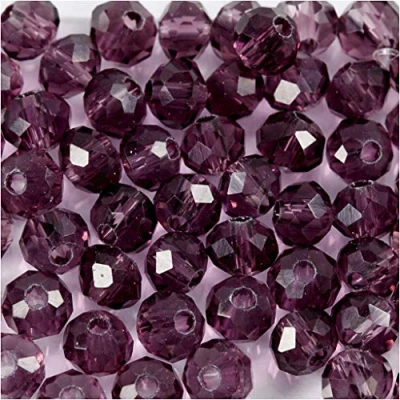 Afbeelding van Facet Kralen Paars Dia: 4mm Gatgrootte: 1mm Geslepen Hobbykralen Sieraden Maken Creotime 45 stuks