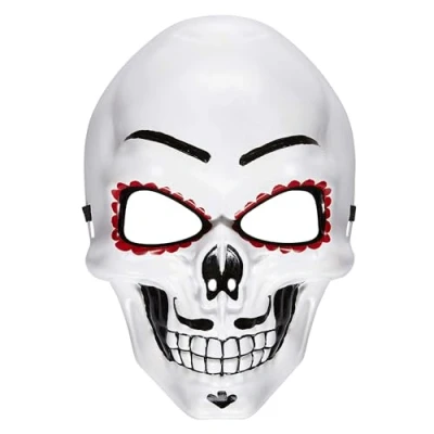 Afbeelding van Widmann Spaans &amp; Mexicaans Kostuum Mexicano Masker Dia De Los Muertos Wit / Beige Halloween Verkleedkleding