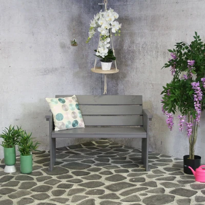 Afbeelding van Tuinbank Marseille Grijs 2 personen 120 cm