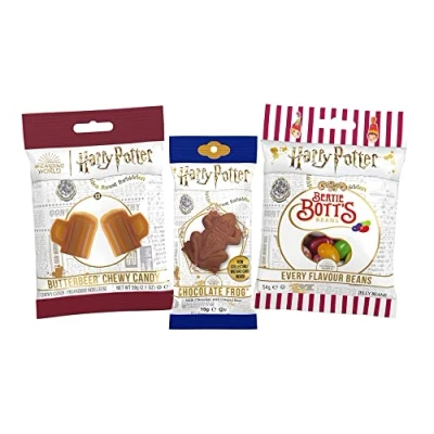 Afbeelding van Harry Potter Set met Chewy Candy Butter 59 g, Bertie Bott&#039;s 54 g en Chocoladekikker 15