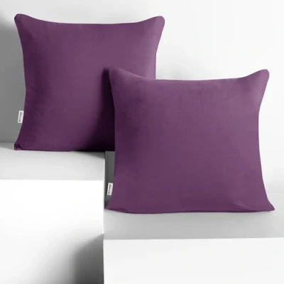 Afbeelding van DecoKing 2 kussenslopen 80 x cm, katoenen jersey met ritssluiting, pruim barnsteen, stuks