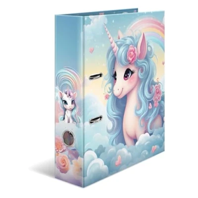 Afbeelding van Herma, Map, Ordner A4 Happy Einhorn, 7 cm breit, Ringordner mit Kindergarten Motiv, bunter Aktenordner (A4, 1 x)