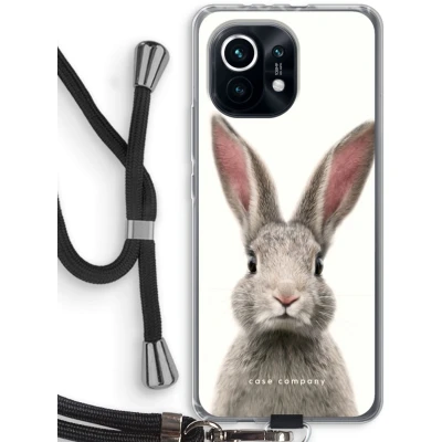 Afbeelding van Case Company® hoesje met Koord geschikt voor Xiaomi Mi 11 Daisy Telefoonhoesje Zwart Bescherming aan alle Kanten en Over de Schermrand