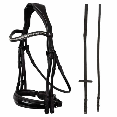 Afbeelding van ANKY Comfort Fit ATH22001 Stang en Trens Hoofdstel zwart/wit maat:full