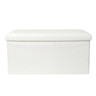 Afbeelding van HOME DECO FACTORY, HD0059 Krul, wit M2, Natural Crush, meubels, kist en bank, opvouwbaar, 76 x 38 cm, zithoogte cm