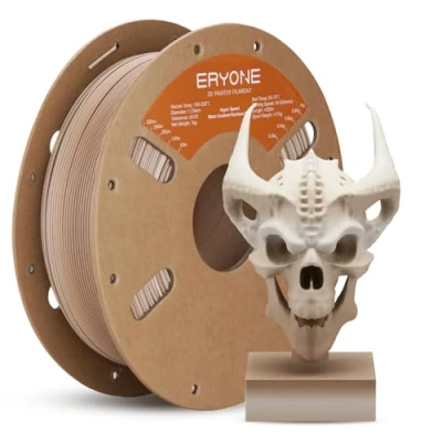 Afbeelding van ERYONE Filament PLA mat pour imprimante 3D 1,75 mm, dégradé arc en ciel, précision dimensionnelle +/ 0,03 1 kg bobine, multicolore mat, fossile