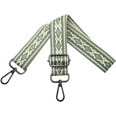 Afbeelding van Verstelbare schouderriem voor damestassen, verwisselbare tassenriem, breedte 3,8 cm, met zwarte karabijnhaak, schoudertassen, lichtgroen, N40