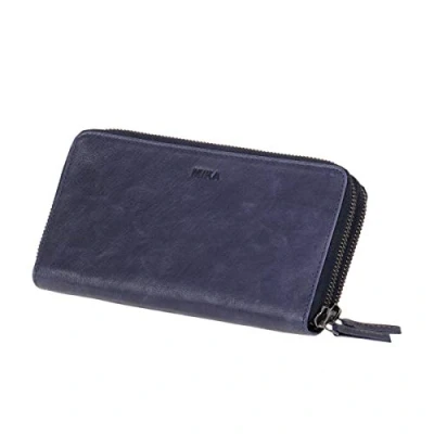 Afbeelding van Mika Lederwaren Portemonnee, Dames, Maat: One Size, Navy