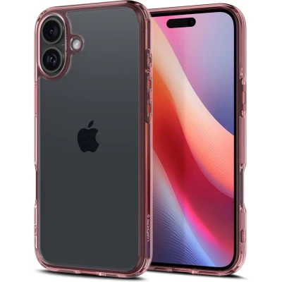 Afbeelding van Spigen Ultra Hybrid Hoesje Geschikt voor Apple iPhone 16 Back Cover met Air Cushion Transparant Roze