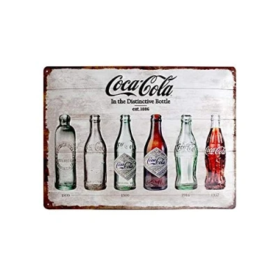 Afbeelding van Nostalgic Art 23207 Coca Cola Bottle Timeline cadeau idee voor coke fans, metaal, retro design, 30 x 40 cm