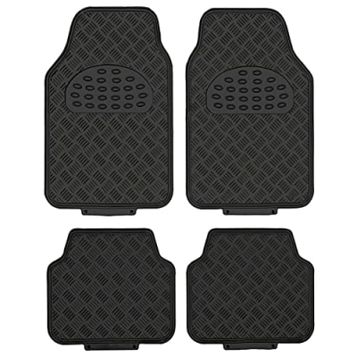 Afbeelding van Race Sport Automatten Set Alu look Universeel Pvc Zwart 4 delig
