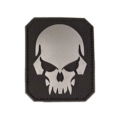 Afbeelding van Mil Tec 3D Skull PVC Patch met Klittenband, Zwart, Maat L