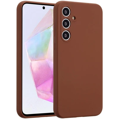 Afbeelding van Accezz Hoesje Geschikt voor Samsung Galaxy A35 Liquid Silicone Backcover New Tea Brown