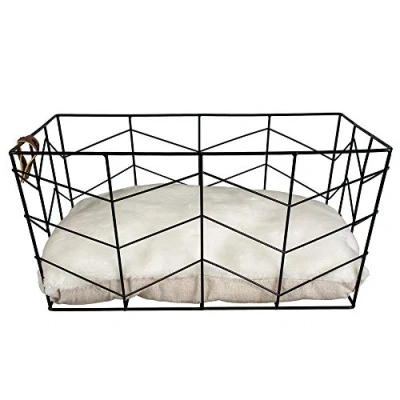 Afbeelding van Duvo+ Kattenmand Caviar metalen mand rechthoekig Zwart 40x29x19cm