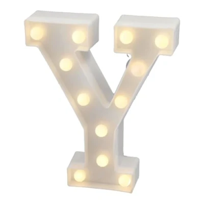 Afbeelding van JANDEI Lichtgevende letters en cijfers, warm licht, decoratie milieu, bedlampjes, vitrines, bruiloften, verjaardagen, feestjes. Werkt op AA batterijen niet inbegrepen (Brief Y)