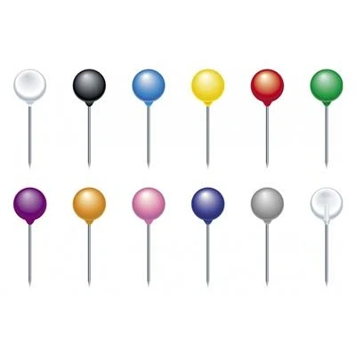 Image de Epingles Exacompta Boîte de 50 épingles sphériques Diam. 6mm Coloris assortis