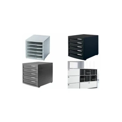 Image de HAN Module de bureau CONTUR, 5 tiroirs, gris lumière,