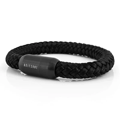 Afbeelding van Akitsune Portus Segeltau Armband, Heren, Maat: 20cm, Schwarz