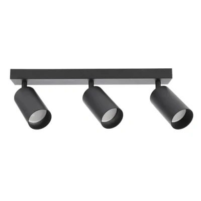 Afbeelding van EDO MALGA plafondlamp, 3, 3 spots, zwart, draaibaar, plafondverlichting, dubbele spot, wandlamp, GU10, 230 V, led spot voor woonkamer slaapkamer EDO777349