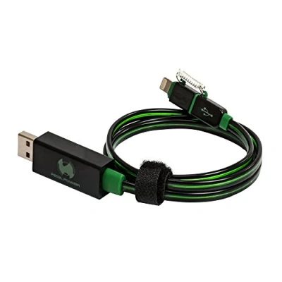 Afbeelding van RealPower USB kabel 2.0 A stekker, Apple Lightning stekker 0.75 m Groen Met LED 185962