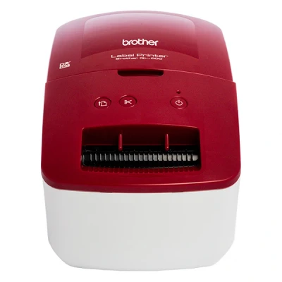 Image de Brother QL 600R Imprimante d&#039;étiquettes thermique direct rouleau (6,2 cm) 300 x ppp jusqu&#039;à 71 mm/sec USB 2.0 blanc, rouge