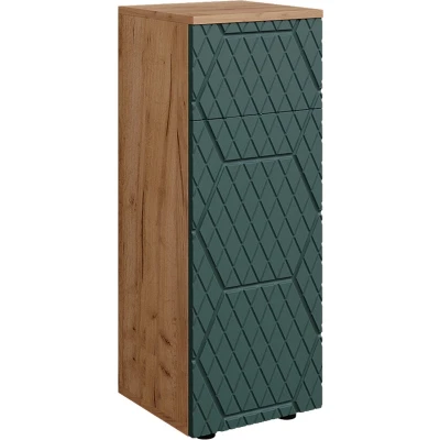 Afbeelding van Vicco Irma, Krachtige eik goud/Groen, 30 x 81 cm met 1 lade, 2 vakken, badkamer