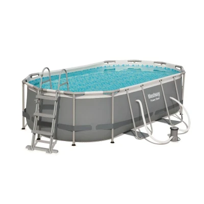Afbeelding van Bestway Zwembad Power Steel Set Ovaal Grijs 427