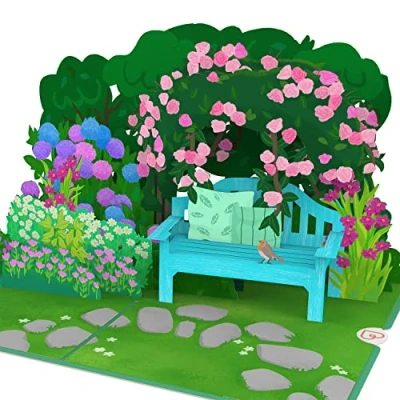Afbeelding van papercrush® Pop up kaart tuin met bloemen 3D verjaardagskaart voor tuinders en tuinliefhebbers (vrouwen mannen), goed tuinieren, geldcadeau tuinmeubelen, kinderkamer