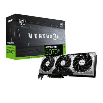Afbeelding van MSI NVIDIA GeForce RTX 5070 Ti 16 GB VENTUS 3x OC Videokaart 16GB GDDR7 PCIe 5.0 1x HDMI DisplayPort
