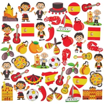 Afbeelding van Baker Ross FN047 Spaanse schuimstickers pak van 150, stickers voor kinderen en kaarten.