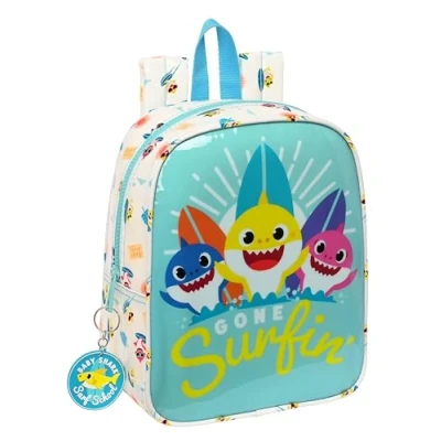Afbeelding van Kinderrugzak Baby Shark Surfing Blauw Wit 22 x 27 10 cm