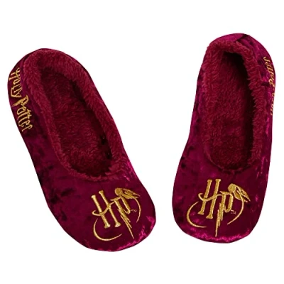 Afbeelding van Harry Potter Slippers voor dames, meisjes, tieners, hogwarts, balletschoenen om in te glijden, Bordeaux