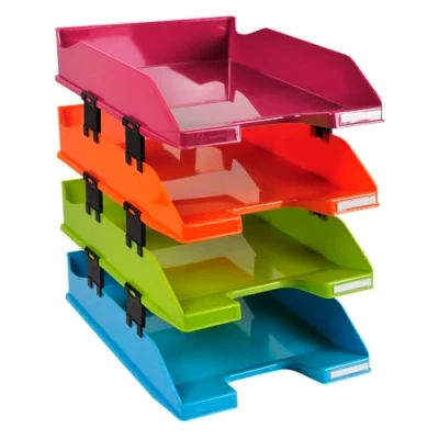 Image de Exacompta Combo Midi Set de 4 Corbeilles à courrier Iderama Arlequin glossy