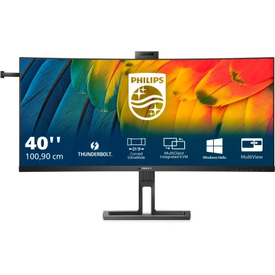 Afbeelding van Philips 40B1U6903CH/00 LED monitor Energielabel G (A G) 100.8 cm (39.7 inch) 5120 x 2160 Pixel 16:9 4 ms HDMI, DisplayPort, USB C 3.2, RJ45,
