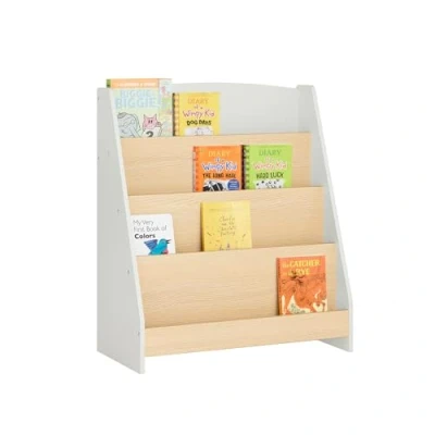 Afbeelding van SoBuy Boekenkast voor kinderen, boekenrek opbergrek, speelgoed en boeken kinderkamer, opbergmeubel kinderen met 4 open vakken, 61 x 30 71 cm KMB106 HG