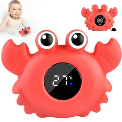 Afbeelding van badthermometer voor baby: Nizirioo digitale met led waarschuwingslicht, temperatuurwaarschuwingsfunctie spelen in de badkuip en baden