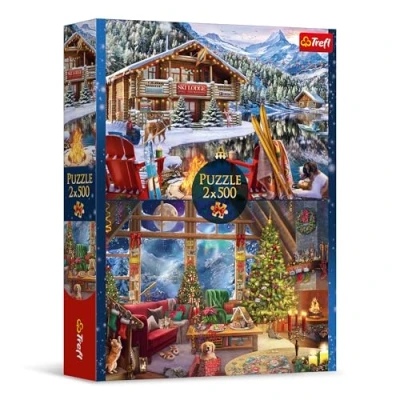 Afbeelding van Trefl Puzzle 2 en 1 : Noël dans les montagnes x 500 pièces Lot de deux puzzles, bricolage, divertissement créatif, pour adultes et enfants à partir 10 ans