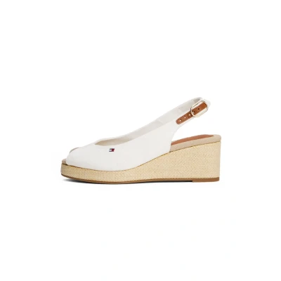 Afbeelding van Tommy Hilfiger Sandalen met sleehak, Dames, Maat: 39, Ecru Textiel