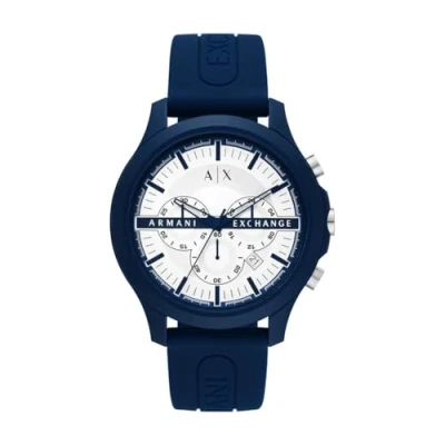 Afbeelding van Armani Exchange HAMPTON AX2437 Herenhorloge, chronograaf, kwarts, met armband, Blauw, eenheidsmaat, Riemen