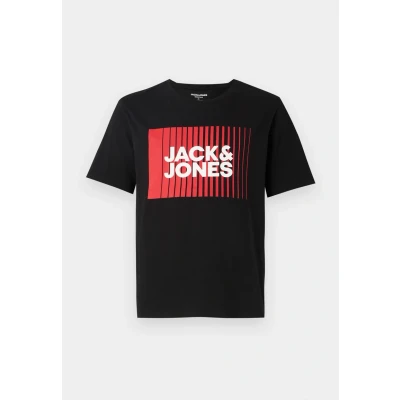 Afbeelding van Jack &amp; Jones Oneck Tshirt print, Heren, Maat: Small, Black