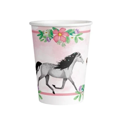 Afbeelding van Beautiful Horses papieren bekers 8 stuks 250ml