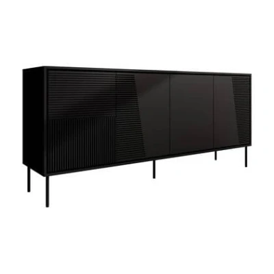 Afbeelding van Meubella Dressoir Blanes Mat zwart 200 cm